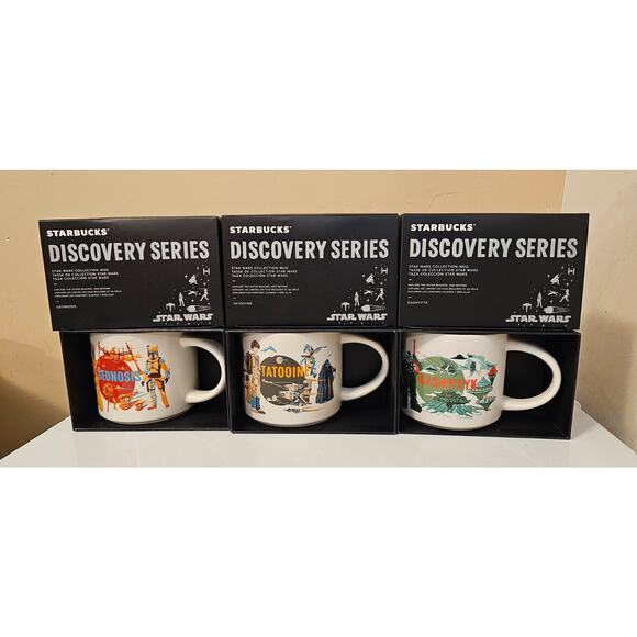 Disney Parks 2025 Starbucks May The 4th Star Wars Discovery Mug Set 3x IN HAND - Picture 1 of 3